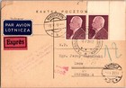 1938 Mikulicze Poland Ballon Flight Airmail Postcard Cover to Lwow — photo 1
