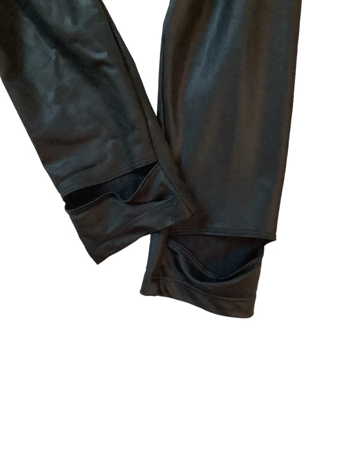 Leggings femininas Bebe Pull On brilhantes pretas elásticas academia ioga tamanho XS - Imagem 3 de 4