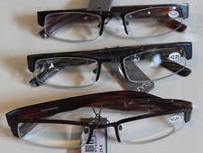 NYS Reading Glasses 2.25 Strength Brown Red Black Design Gorgeous and Sleek