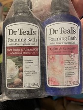 Dr Teal's 2oz Foaming Bath Salts 2pc Shea Butter  Rose Oil New