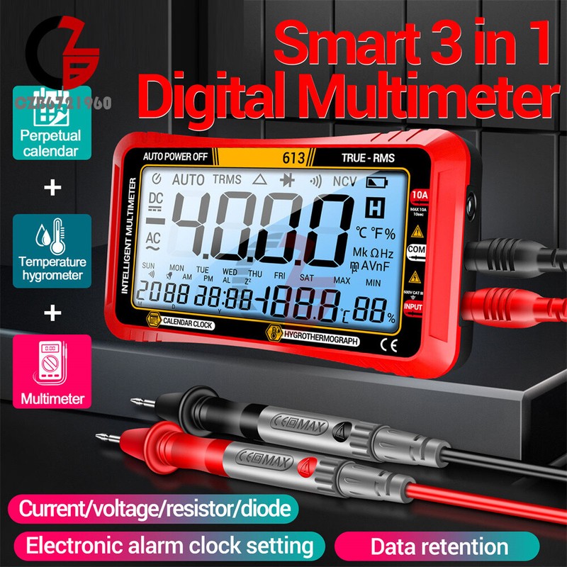 ANENG Digital Multimeter 3-in-1 Calendar/ Thermohygrometer /Multimeter AC/DC Hz
