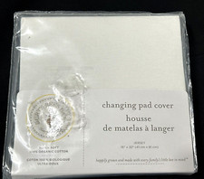Burt's Bees Organic Cotton Changing Pad Cover White jersey new