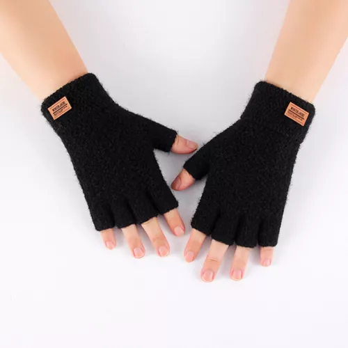 1 Paar Alpaka Wolle fingerlose Handschuhe Thermo Herren gestrickt Handschuhe - Bild 14 von 17