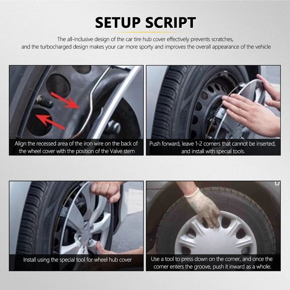 Set of 4 15" Hubcap Wheel Covers Hub Caps Snap on For Toyota Prius 2012-2023 - Image 4 of 4