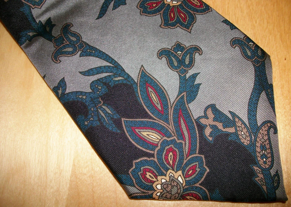 Corbata Michael David Stonehenge verde floral de seda para hombre 58,5" Lx3,75" W (D408) Foto 2 de 4