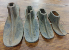 Antique Cast Iron Cobbler Shoe Mold Forms 3 Warranted 18, 17, 16  1 Unmarked
