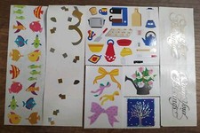 Vtg Mrs. Grossman's Sticker Lot Full Partial Sheets Bows Fish Baking Tree S46