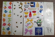 Vtg Mrs. Grossman's Sticker Lot Full Partial Sheets Bows Fish Baking Tree S46