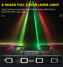 4 Heads DMX Laser Light RGB Full Color Laser Light Show Dj Disco Party Club