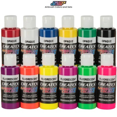 NEW SEALED Createx Airbrush Paint 2 Oz. Transparent and Fluorescent You Pick
