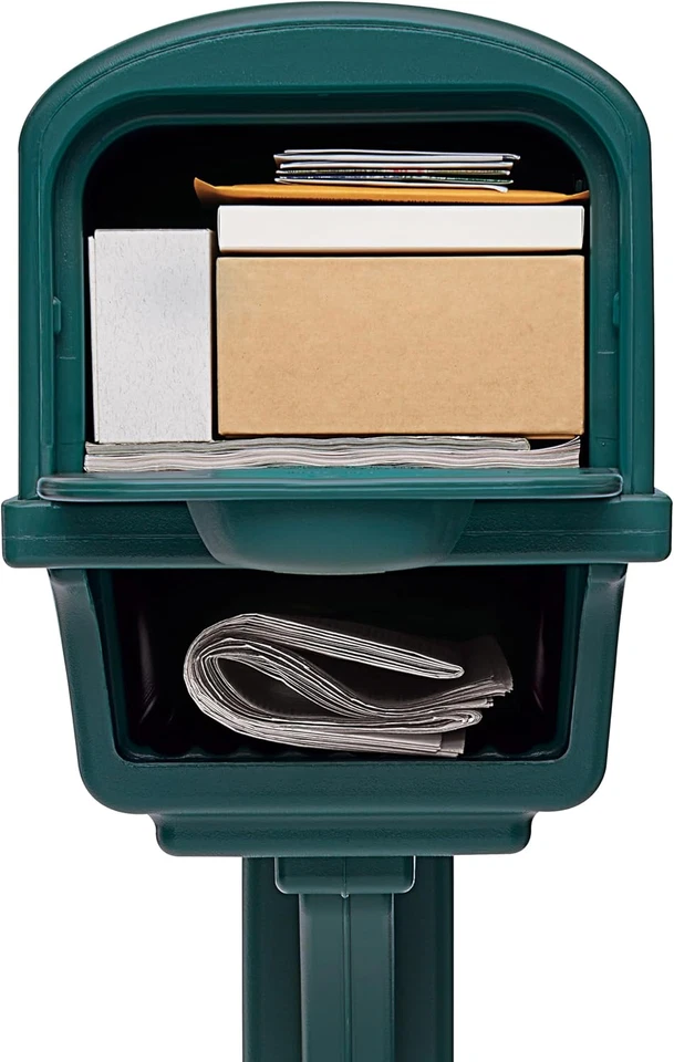 Kit de plástico Gentry, doble acceso, buzón y correo, GGC1G00AM, verde, capacidad grande Foto 2 de 4