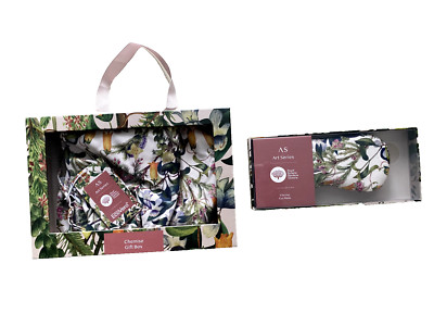 2 NEW GIFT SET  Botanical Gardens Satin CHEMISE  & EYE MASK RRP $90 SZ XS 6 - 8