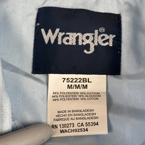 NWT Wrangler Flashy Striped Blue Button Long Sleeve Pearl Snap Men's Sz M Shirt - 第 5/7 張圖片