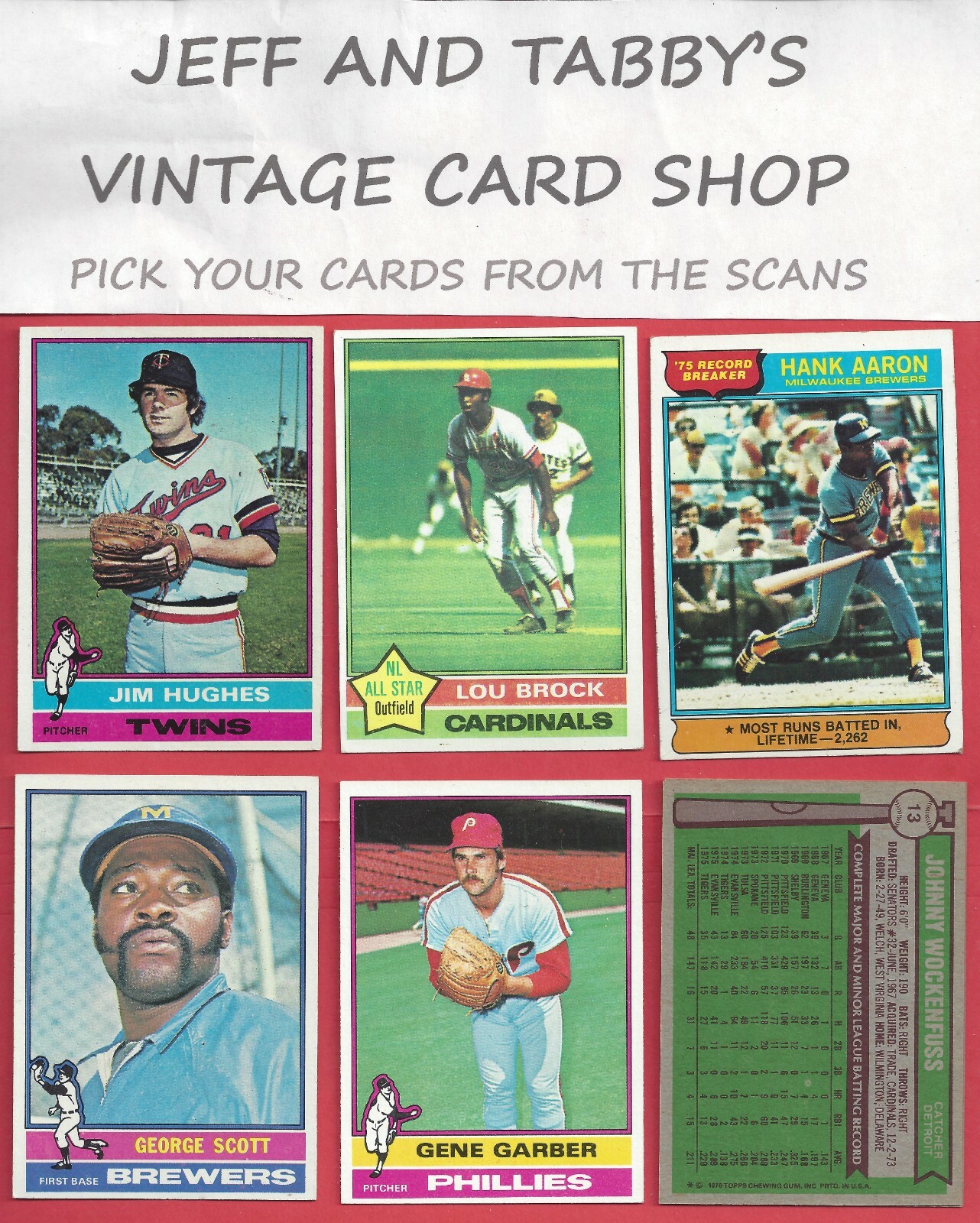 1976 TOPPS BASEBALL 182 to 363 / SEE DROP DOWN MENU FOR CARD YOU WILL RECEIVE.
