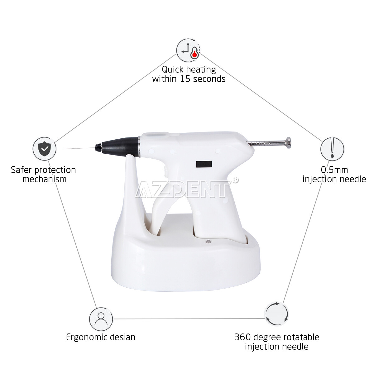 Pistola Riscaldata Endodontica Senza Fili SY-FILL Per Guttaperca Con Punte 23G E 25G - Foto 1