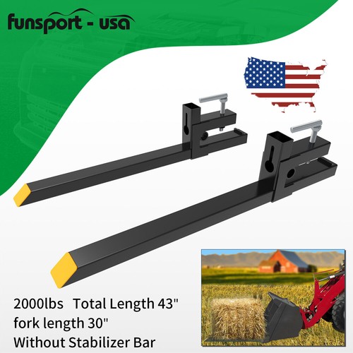 2000lb 4000lb Tractor Pallet Fork Bucket Clamp on Skid Steer Loader 43'' 60'' - Picture 14 of 18