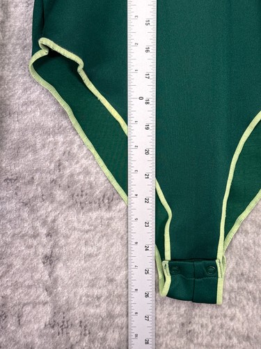Adidas x IVY PARK Mesh Bodysuit Small Womens Green Long Sleeve Athletic Half Zip - Picture 7 of 9