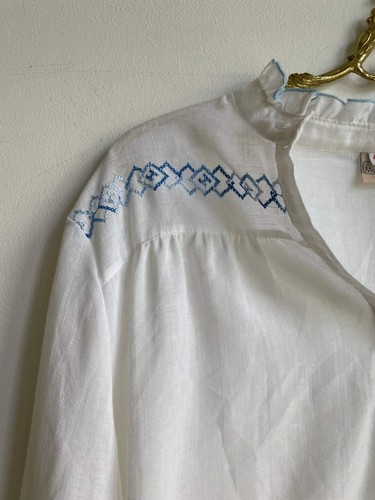 French antique blouse, Cottage core white top, Edwardian sheer white summer blou - Picture 9 of 10