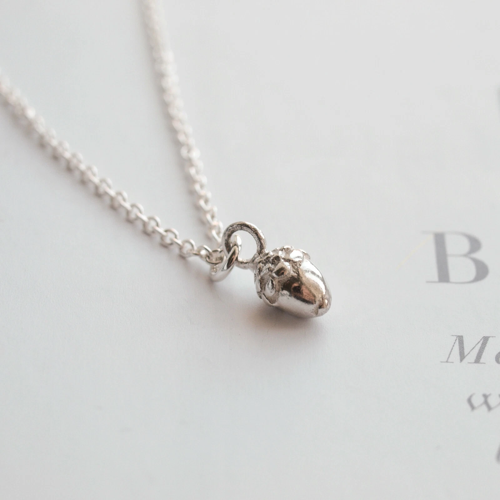 Sterling Silver Acorn Necklace Charm 925 - Small Pendant Woodland Gifts For Her