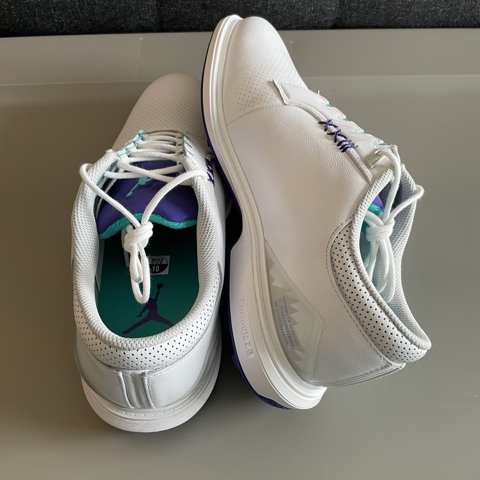 NIKE AIR JORDAN ADG 5 Golf Spikeless Shoes Mens 10 WIDE White Grape FQ7874-100 thumbnail 5