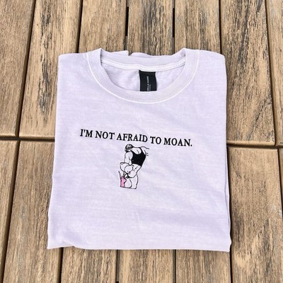 Tom Of Finland Inspired bottom moan custom embroidery mens purple cotton T-shirt