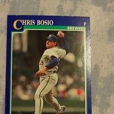 Score 1991 Chris Bosio #43 Milwaukee Brewers MLB Baseball Card Base Set