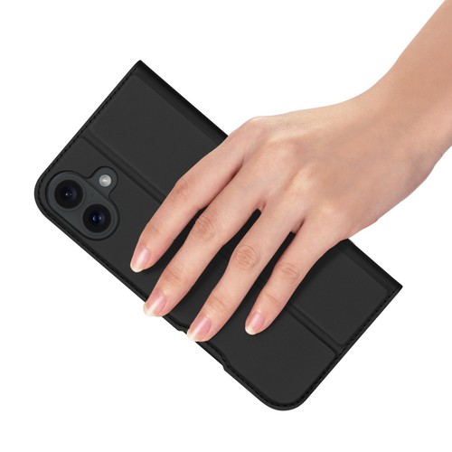 Funda Dux Ducis iPhone 16 Plus Negra con Tapa y Compartimento Tarjeta - Imagen 8 de 12