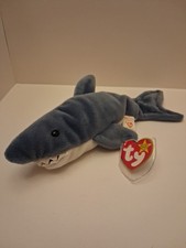 TY Beanie Baby "Crunch" the Shark (1996)- With Tag Errors - New