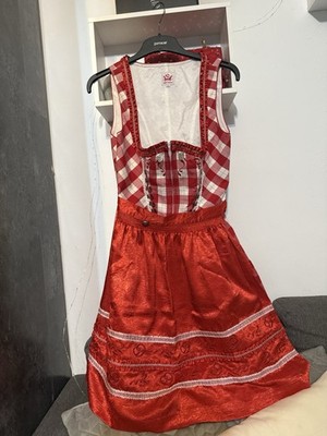 Spieth & Wensky Dirndl Damen rot/weiß kariert ärmellos Gr. 38