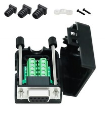 DTECH DB9 Breakout Connector DB-9 Female RS232 female  long bolts, black