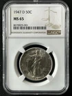 1947-D  50C Liberty Walking Half Dollar NGC  MS65    8670025-001