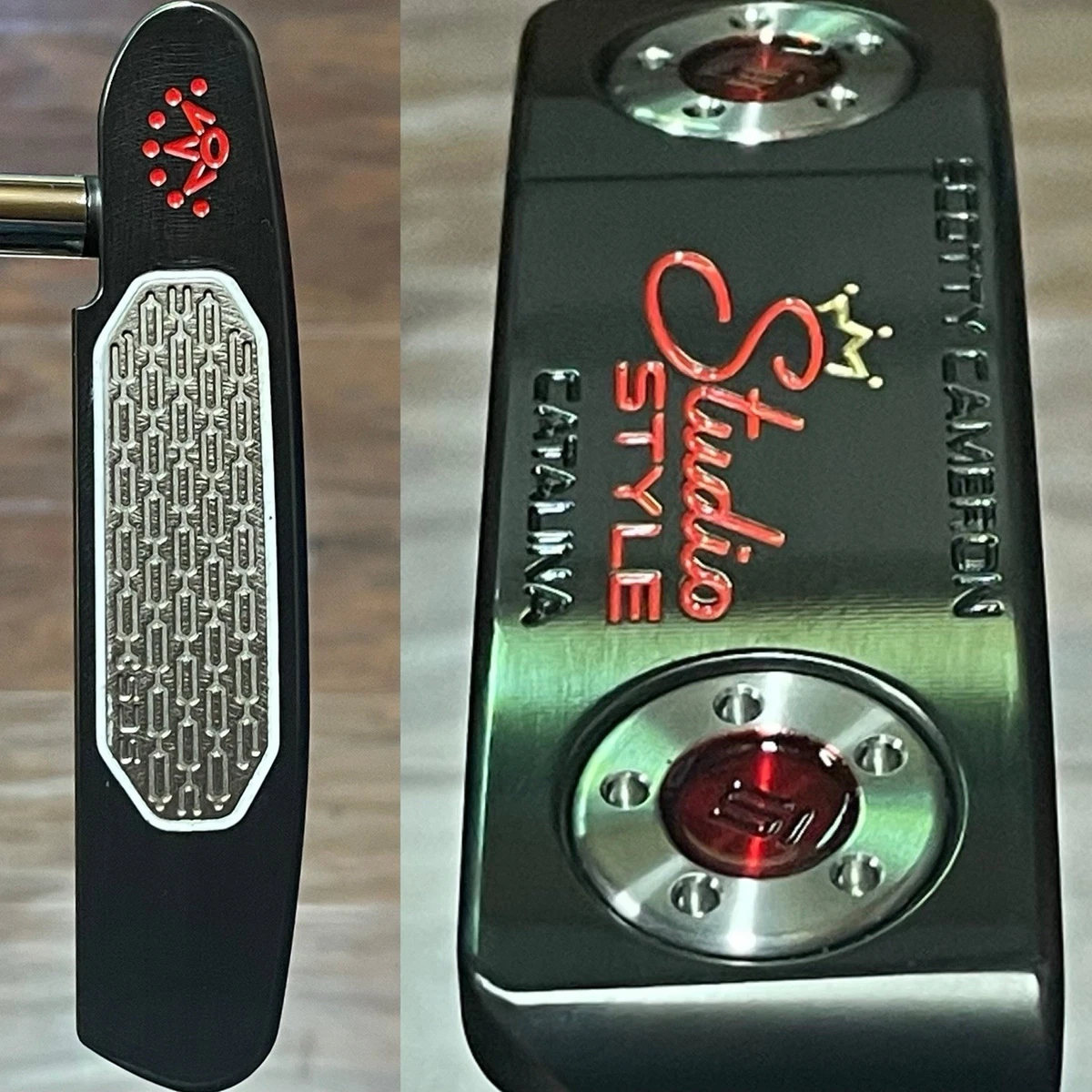 Putter Scotty Cameron Newport Custom – 34,25 Pouces – Manche En Cuir Rouge Stitchback – Occasion