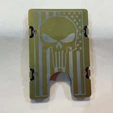 Billet Vault Aluminum Wallet RFID Protection Money Clip Green Punisher