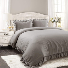 Reyna Ruffle Comforter Set - 3 Piece Cozy Ruffled Bedding Set - Timeless Eleganc