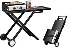 2 Burner Folding Grill Propane Griddle Enameled Tray 20000 BTU Electric Ignition