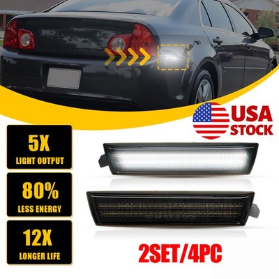 4x Rear White LED Side Marker Light Smoked Right Left For Chevrolet Malibu 08-12