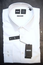 Hugo Boss Men Hank Kent Travel Slim Performance Getzner Cotton Dress Shirt 38 15