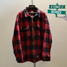 Vintage Berne Apparel Buffalo Plaid Sherpa Lined Full Zip Mens Jacket Size 3XL