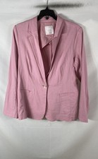 Lauren Conrad Women's Pink Rayon Linen Blend Single Button Blazer NWT Sz S