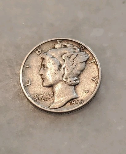 1945 P Fine Condition Mercury Dime