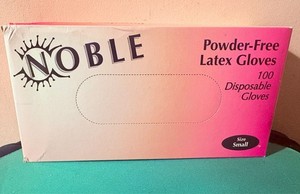 Noble prodcts White Powder Free Latex Gloves Size Small