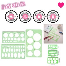 3-Piece Circle Stencil Set - Durable Plastic Templates for Precise Drawing