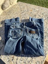 Wrangler Girls Size 5 Slim Boot Cut Blue Jeans With Adjustable Waist