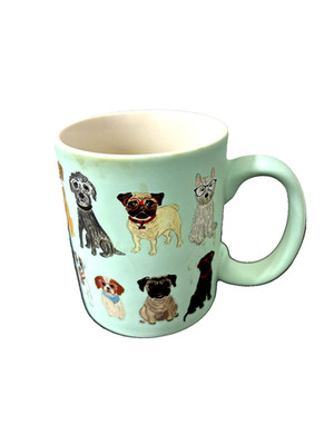 Soft Touch Coffee Mug Dogs With Glasses All You Need Is Woof. 16 oz. ECCOLO. New