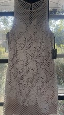 New Vera Wang Anthropologie BHLDN 3D Flower Sheath Midi Dress Ivory Nude SIze 4