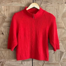 Vintage New Concepts Red Womens Sweater Size PM Silk Angora