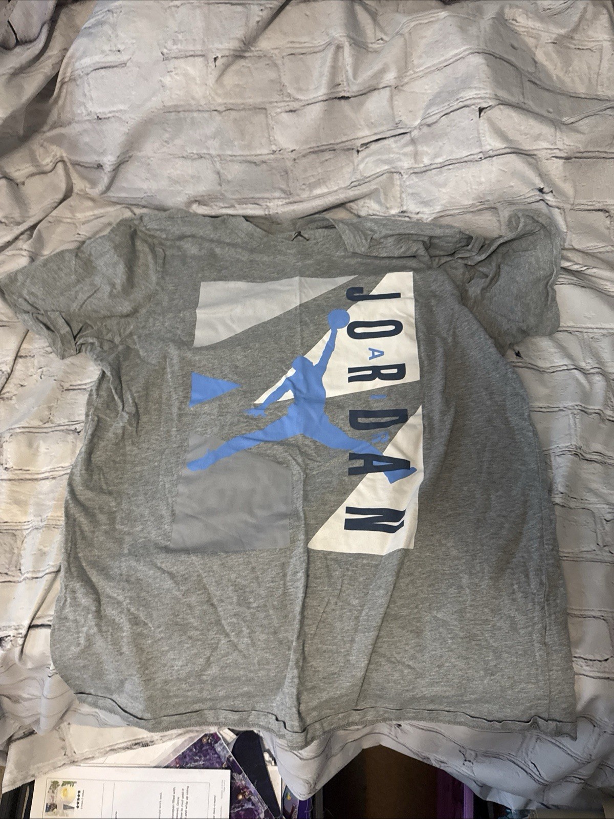 Jordan Jumpman Logo Graphic Print T-Shirt Gray Men’s Large