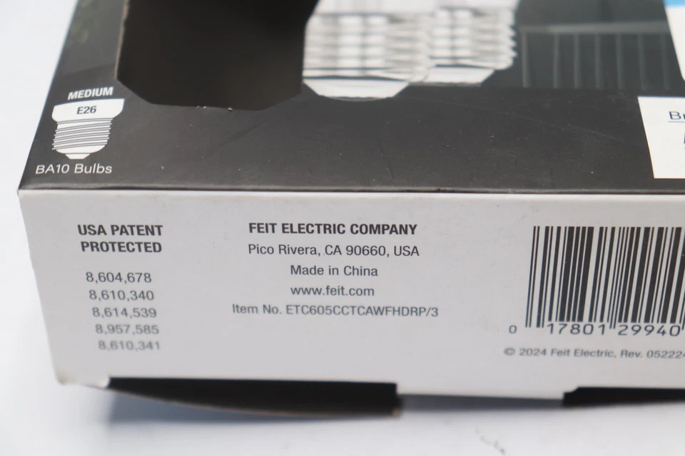 (3-Pk) Feit Electric Chandelier Candle LED Light Bulb B10 E26 Base 60W Eqv - Image 2 of 4