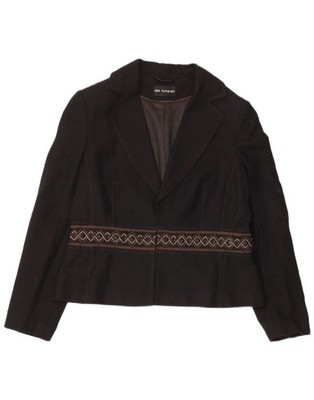 Marks & Spencer Damen Autograph Blazer Jacke UK 16 Large Schwarz Leinen CM13