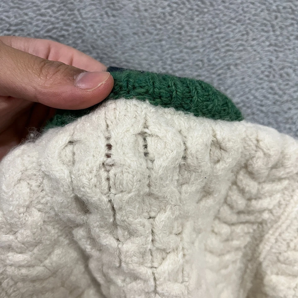 Cárdigan Aran Woollen Mills Grande Tejido Merino Grande Oveja Irlanda De Colección Años 90 Foto 4 de 4
